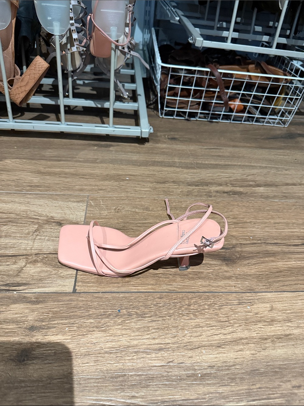 Jeffrey Campbell Fluxx Tan/nude Strappy Kitten Heel Thong Sandals Size 6.5